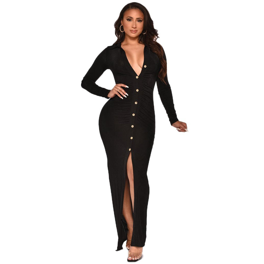 Plunge Neck Bodycon Dress - LivingLuxuryBoutique