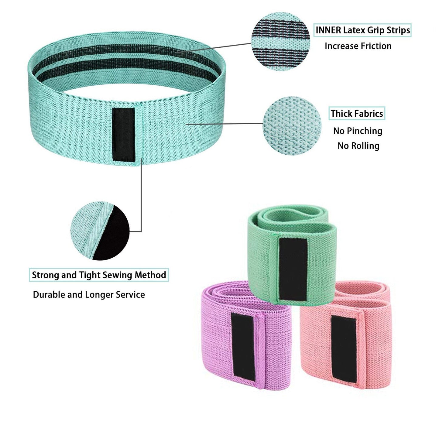 3PCS Unisex Booty Bands Set Non-slip - LivingLuxuryBoutique