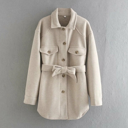 Single-breasted Woolen Coat - LivingLuxuryBoutique