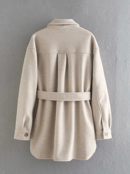 Single-breasted Woolen Coat - LivingLuxuryBoutique