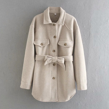 Single-breasted Woolen Coat - LivingLuxuryBoutique