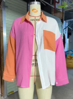 Multi-Color Mosaic Long Sleeve Cardigan Shirt