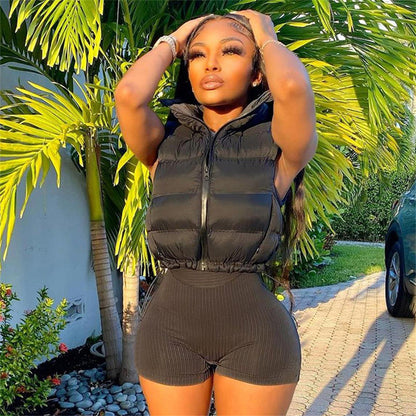 Crop Puffer Vest - LivingLuxuryBoutique