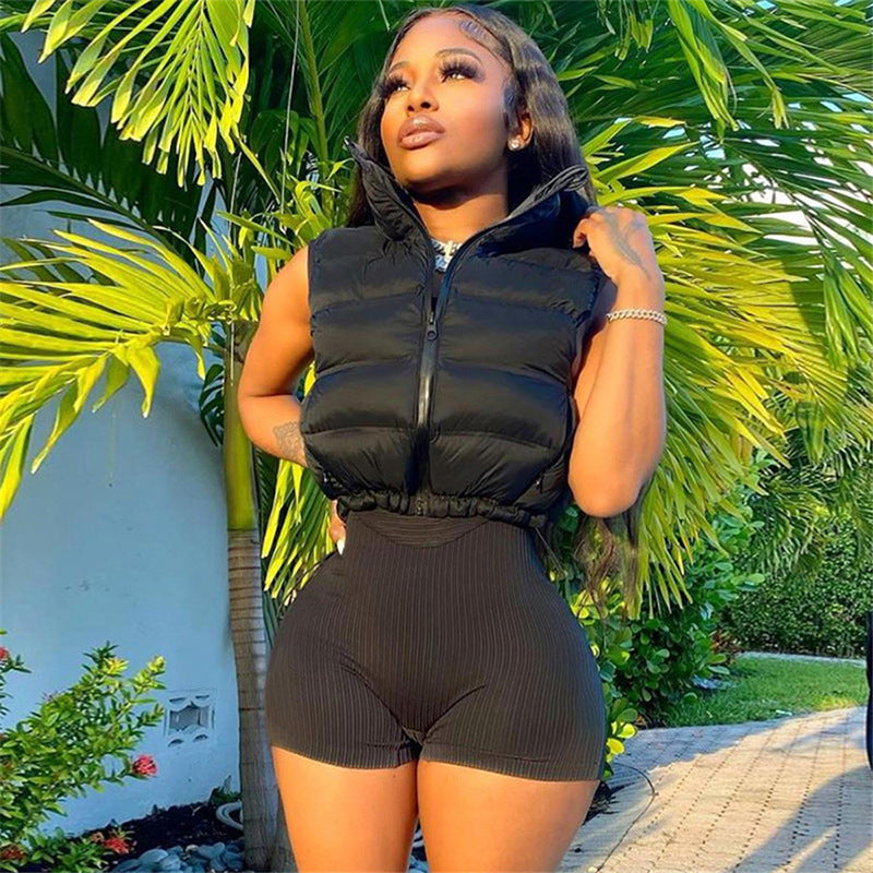 Crop Puffer Vest - LivingLuxuryBoutique