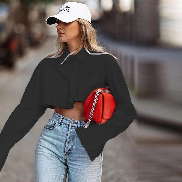 Crop Button Down Top - LivingLuxuryBoutique