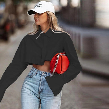 Crop Button Down Top - LivingLuxuryBoutique