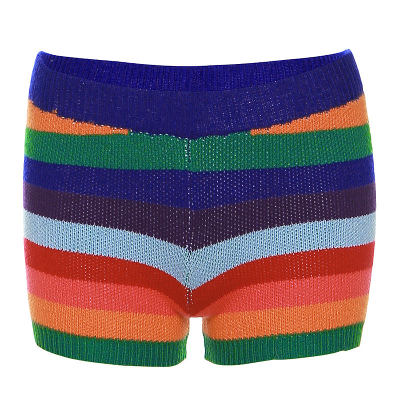 Sleeveless Vest High Waist Slim Fit Hip Raise Short Knitting Suit