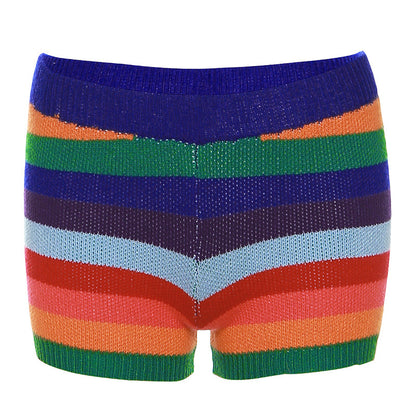 Sleeveless Vest High Waist Slim Fit Hip Raise Short Knitting Suit