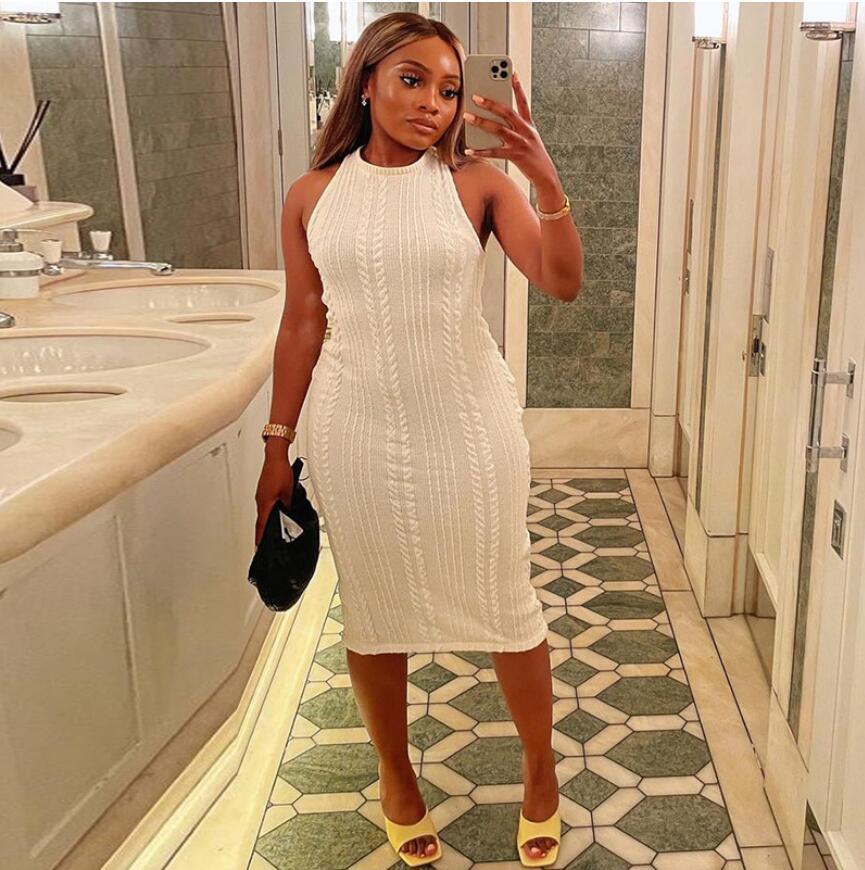 Women 2022 New Spring Fashion Casual Knitted Sleeveless round Neck Dress Female