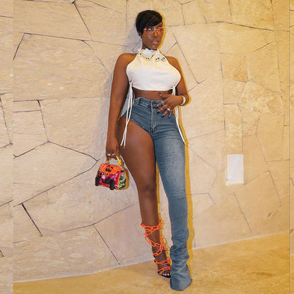 Personalized Detachable Jeans 2022  Style Summer Street Hipster High Waist Slim Trousers for Women