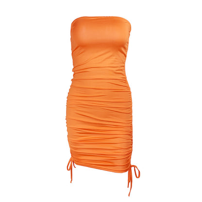 Ruffle Tube Top Dress