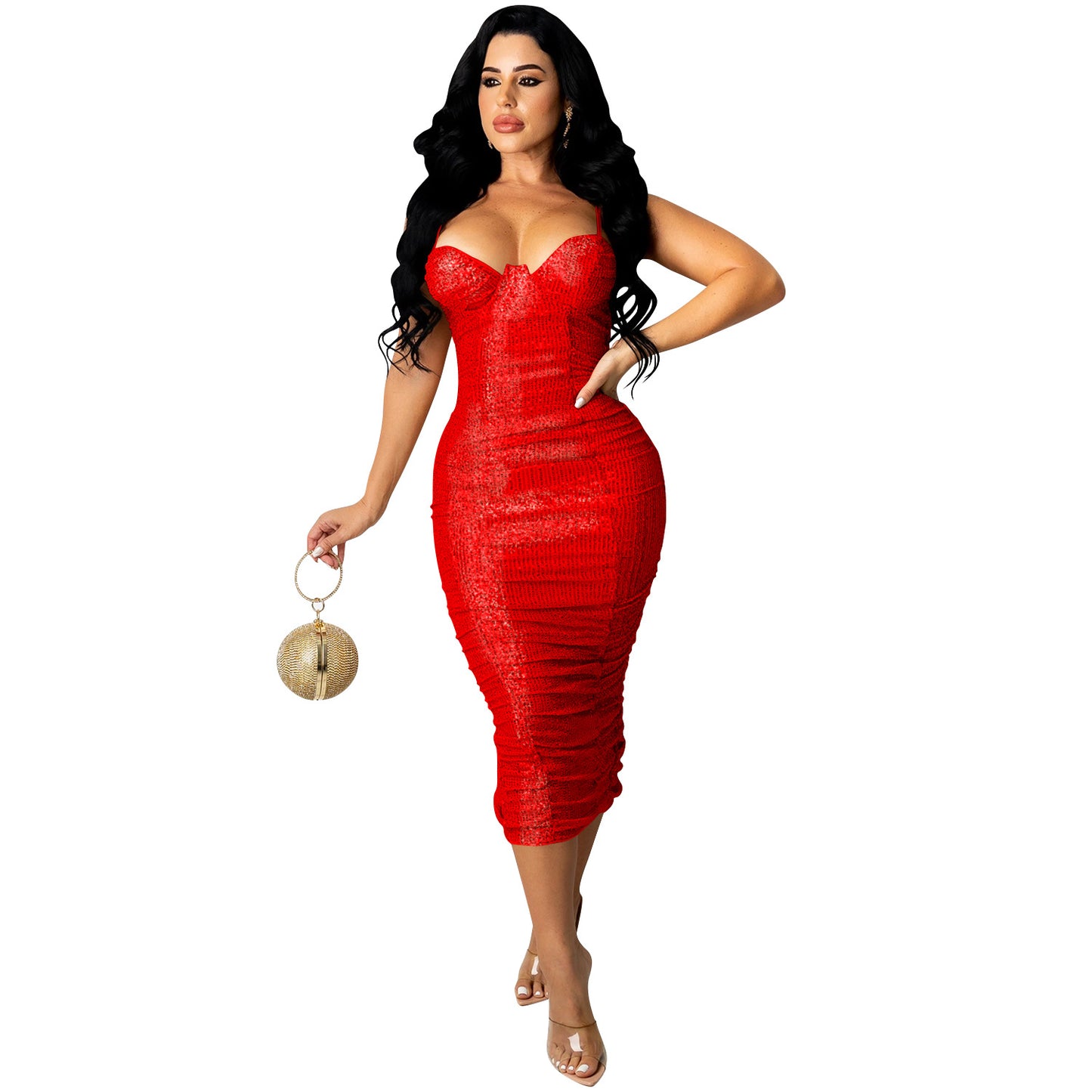 Sequin Sleeveless Split Maxi Dress